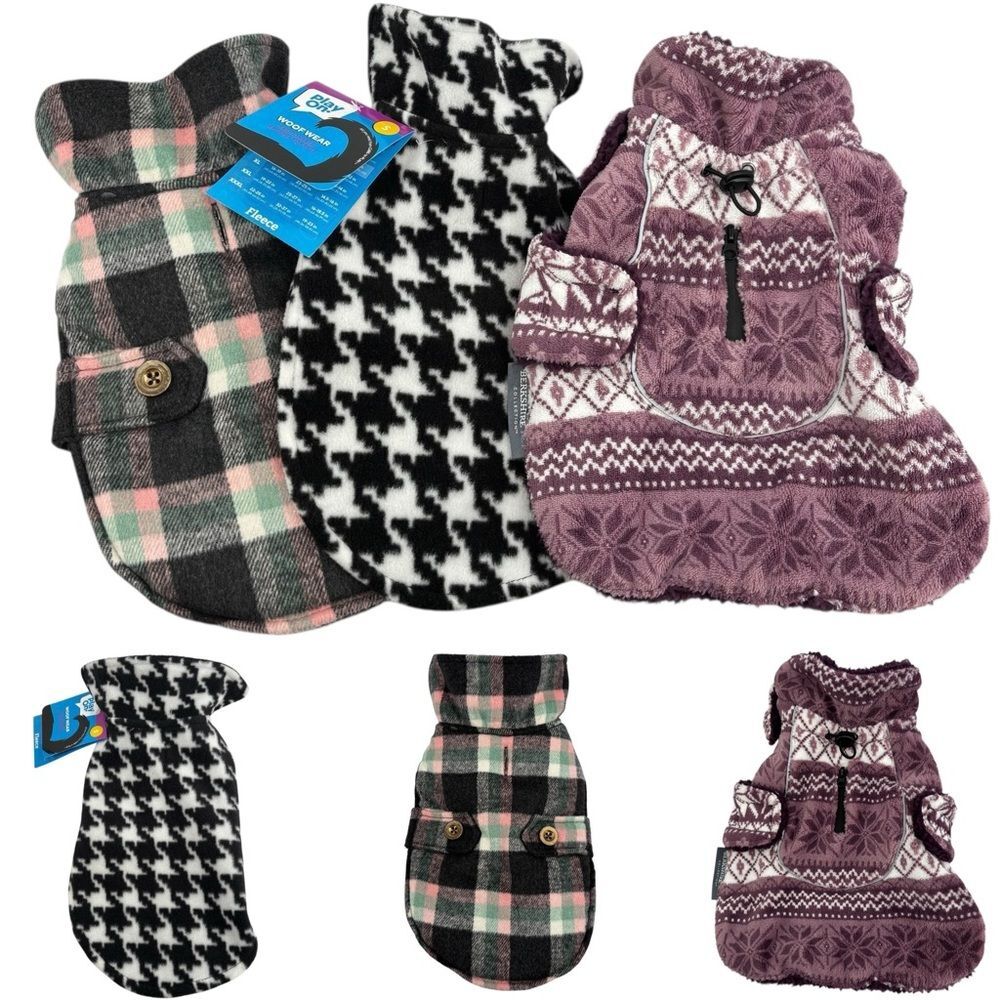 Small Pet Fleece Blanket Sweater (set of 3)
